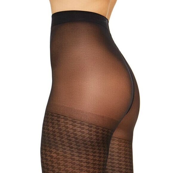 L371 inc black women's houndstooth tights - Picture 2 of 2